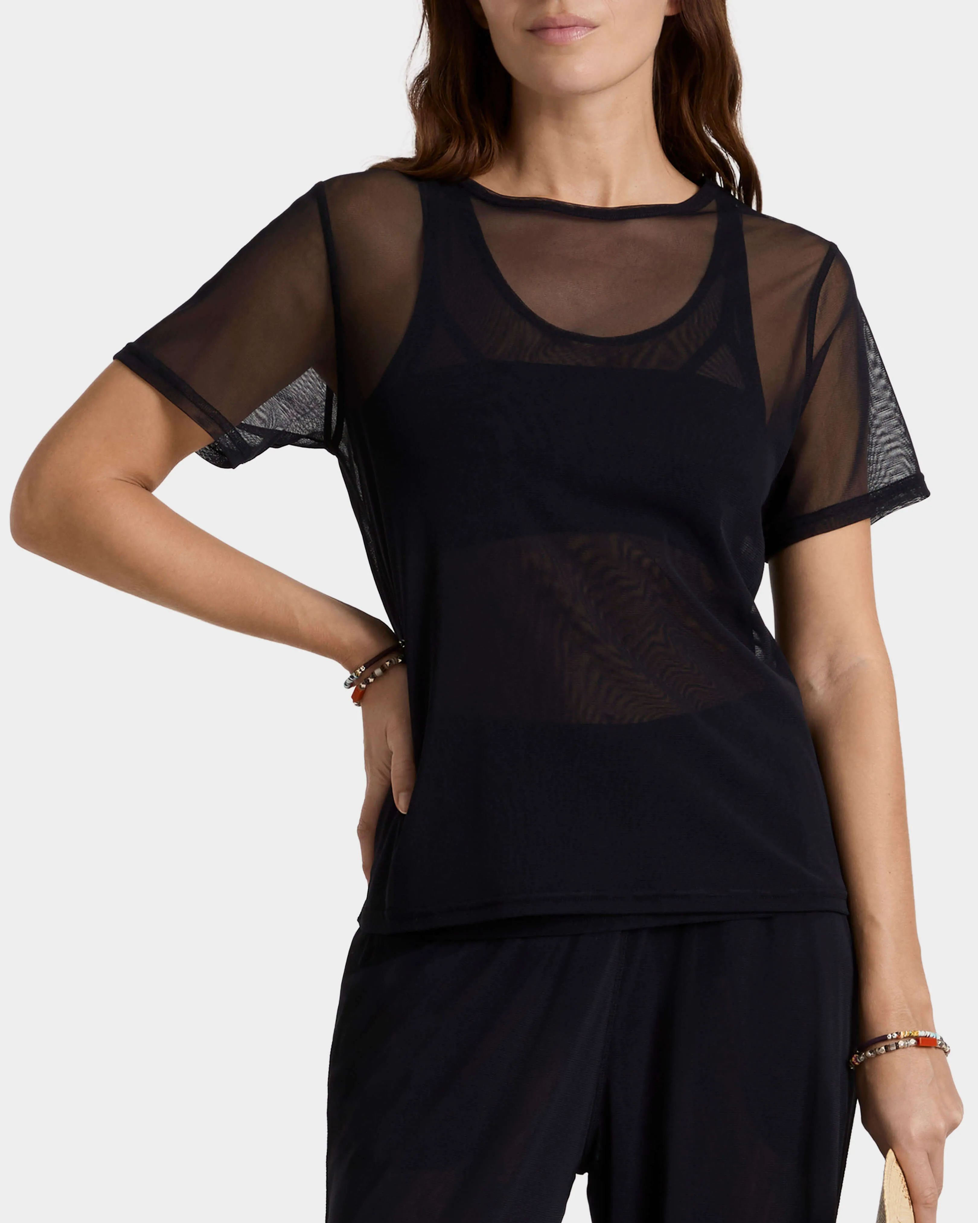 Vilebrequin - Solid T-shirt Mit Tüll Für Damen - T-shirt - Lillie - Schwarz - Größe L – Bild 3