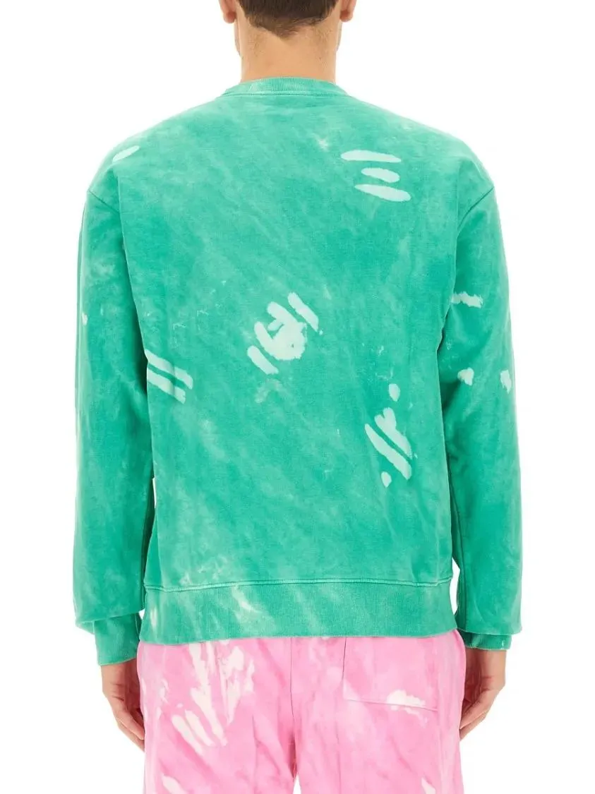 Sporty And Rich - Relaxed Fit Tie-Dye Sweatshirt - Größe S - grün – Bild 2