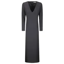 STEFANO MORTARI - Long Black Dress With V-Neck - Größe 40 - schwarz STEFANO MORTARI - Long Black Dress With V-Neck - Größe 40 - schwarz