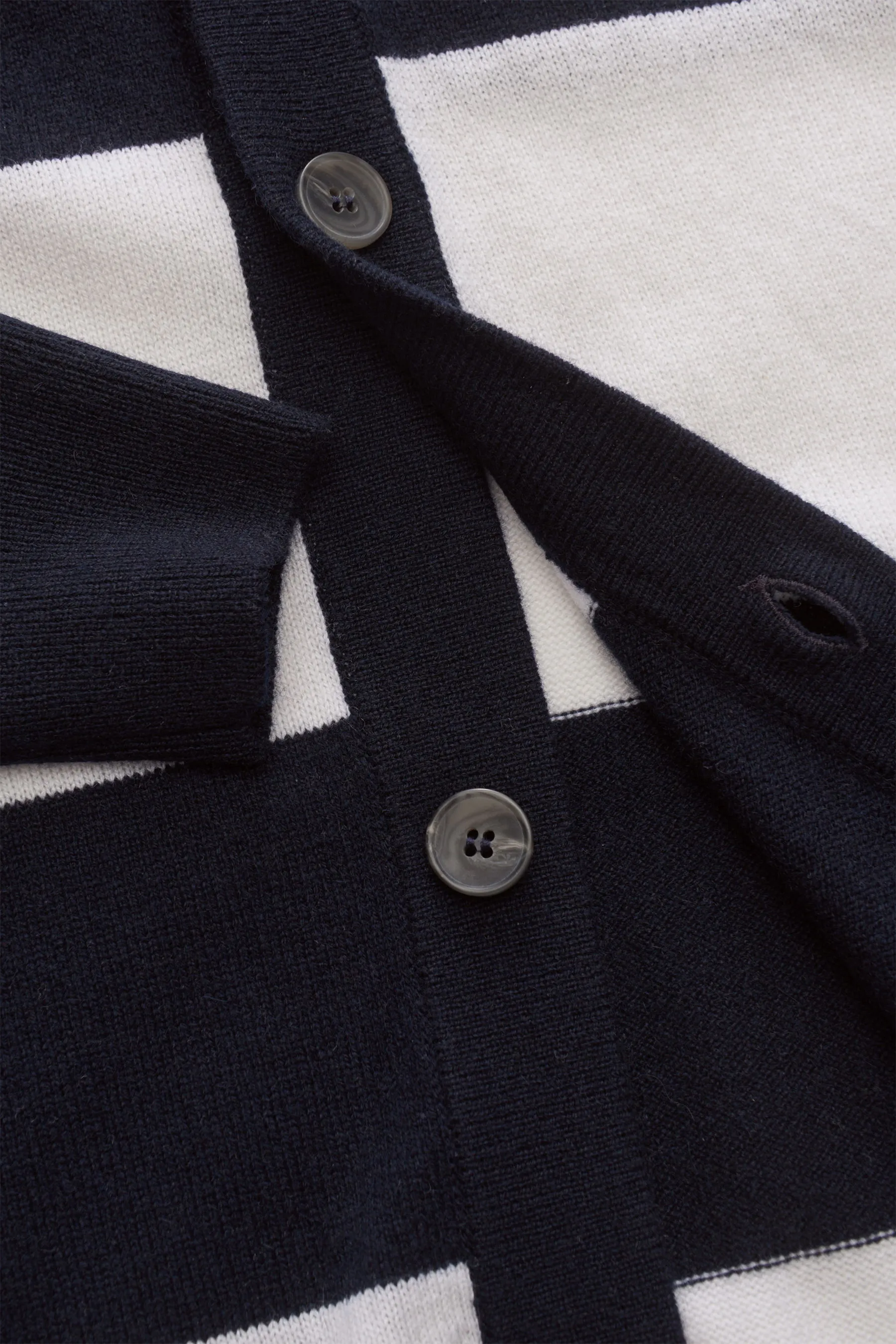 von Braun - Herren - Cashmere Cardigan navy/offwhite gestreift – Bild 3