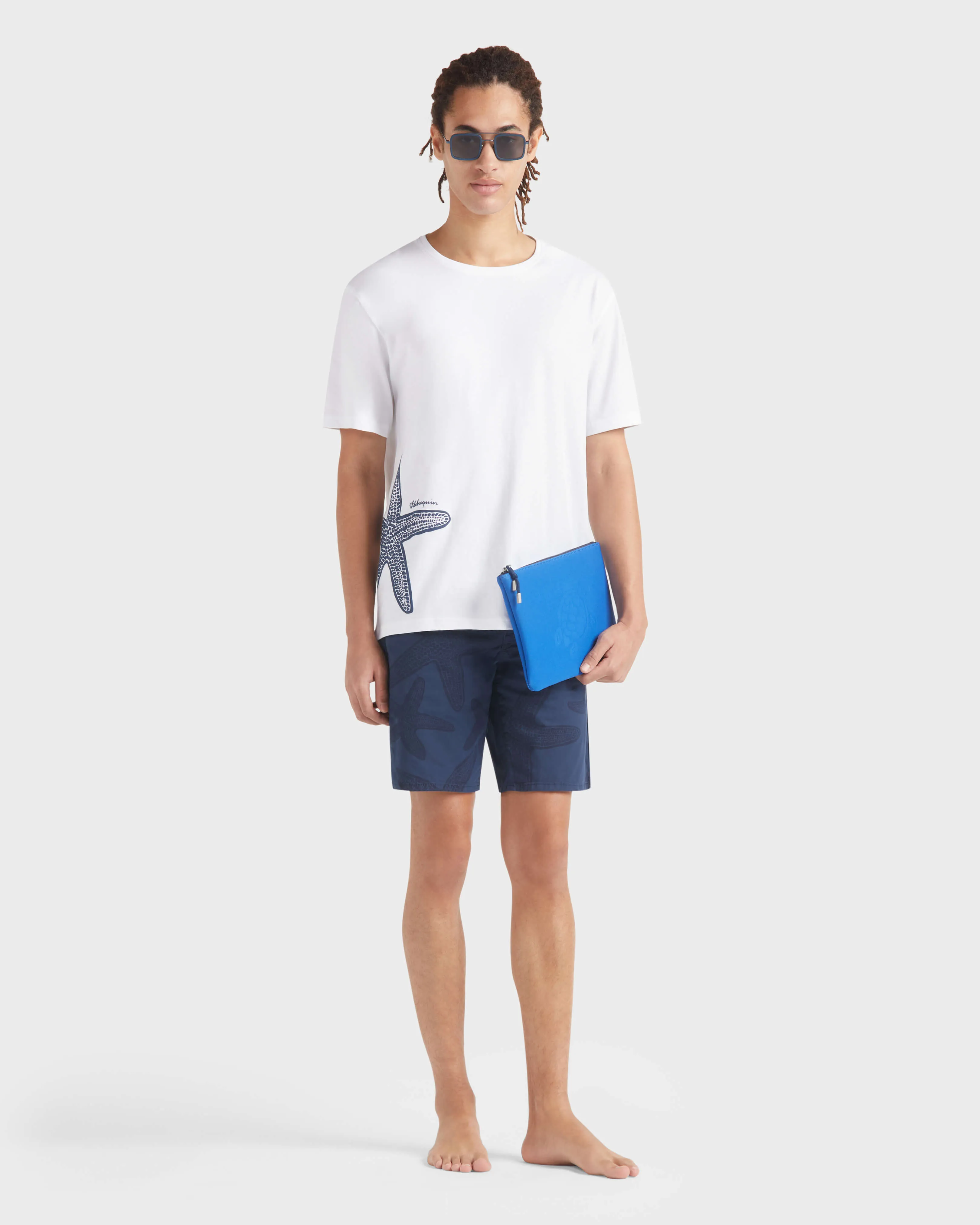 Vilebrequin - Gabardine-bermudashorts Mit Starfish Darkening-print Für Herren - Bermuda - Garonne - Blau - Größe 34 – Bild 5
