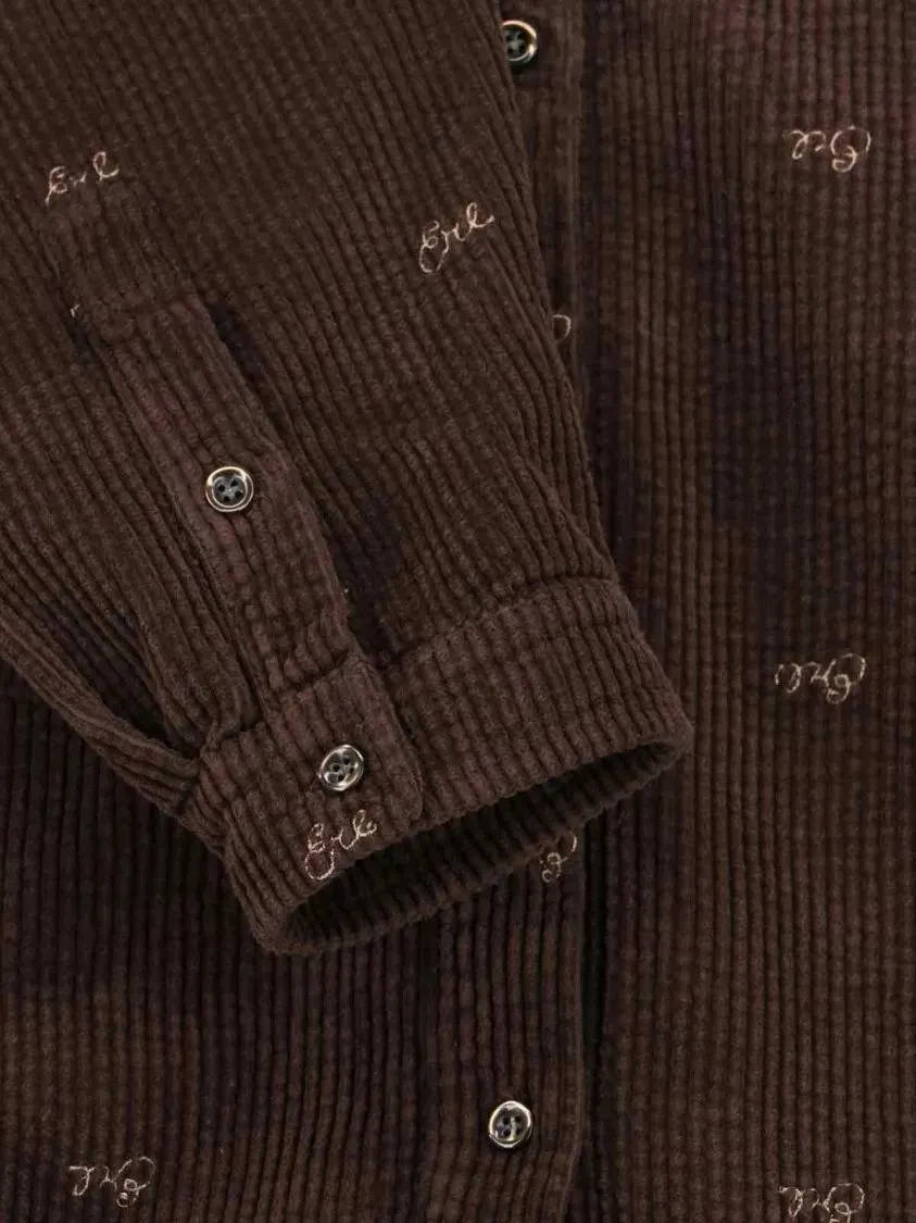 Erl - Velvet Shirt – Brown - Größe M - braun – Bild 3