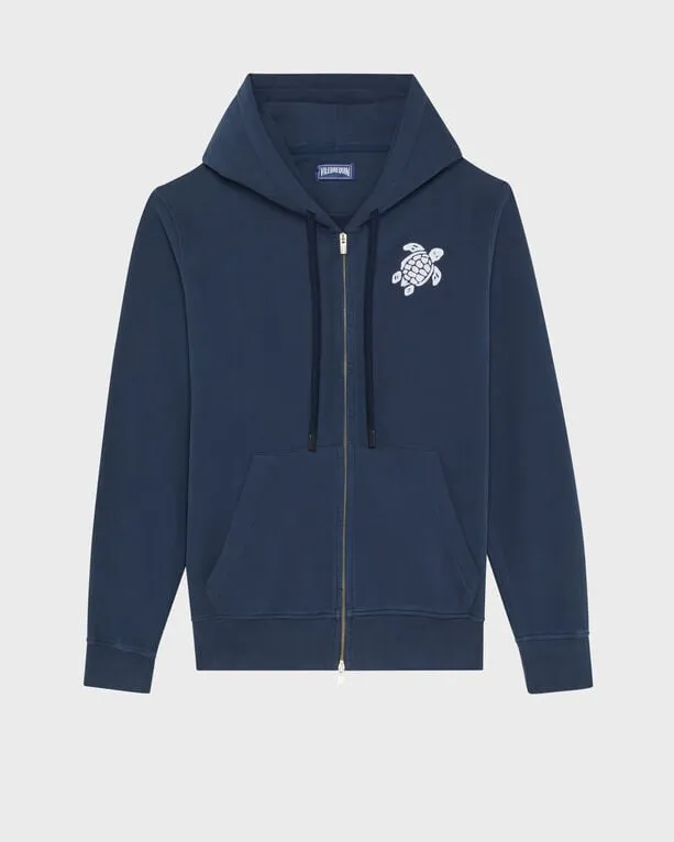 Vilebrequin - Baumwoll-cardigan Mit Durchgehendem Reißverschluss Und Großer Schildkrötenstickerei Für Herren - Sweatshirt - Malanti - Blau - Größe M Vilebrequin - Baumwoll-cardigan Mit Durchgehendem Reißverschluss Und Großer Schildkrötenstickerei Für Herren - Sweatshirt - Malanti - Blau - Größe M