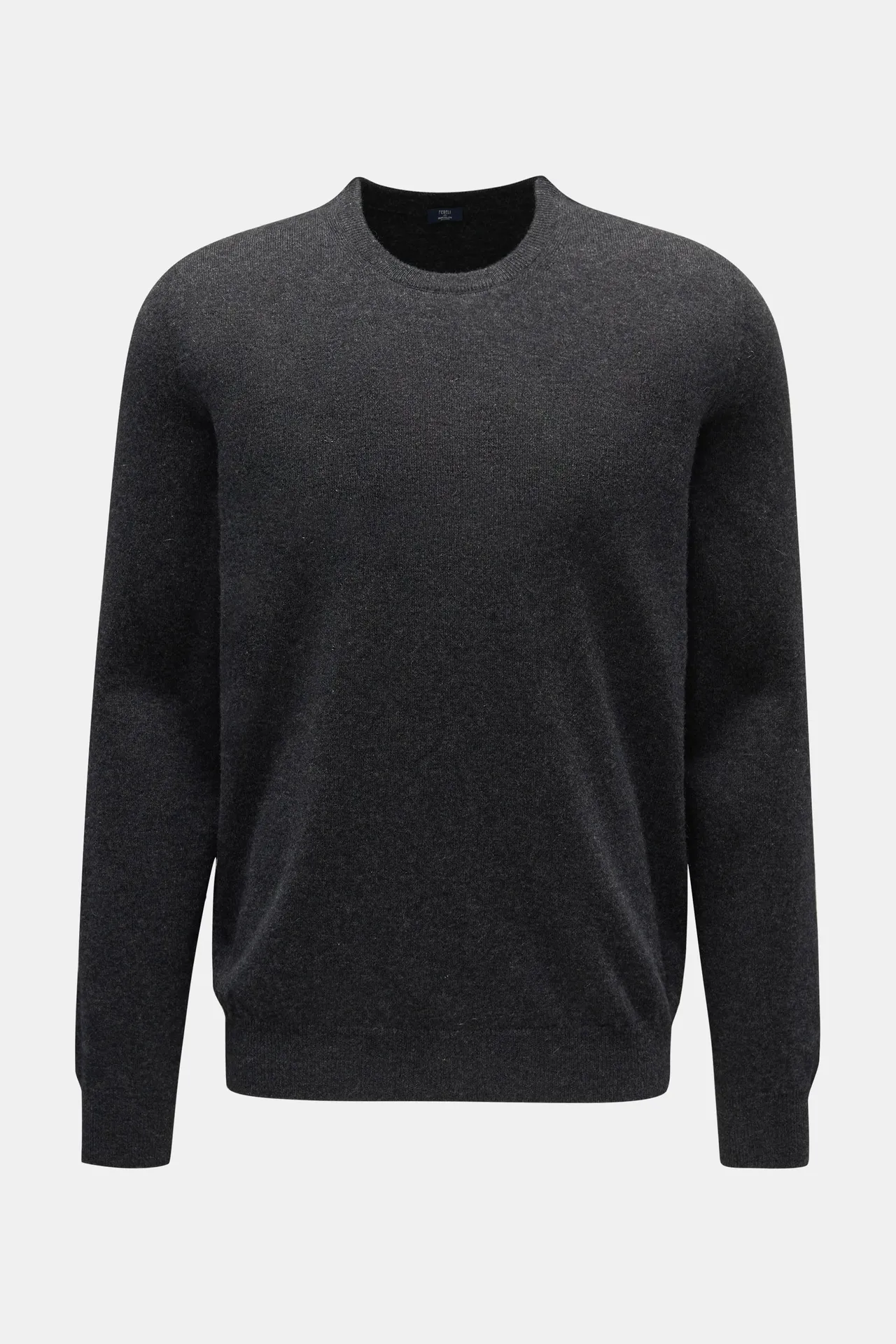 Fedeli - Herren - Cashmere Rundhalspullover dunkelgrau Fedeli - Herren - Cashmere Rundhalspullover dunkelgrau