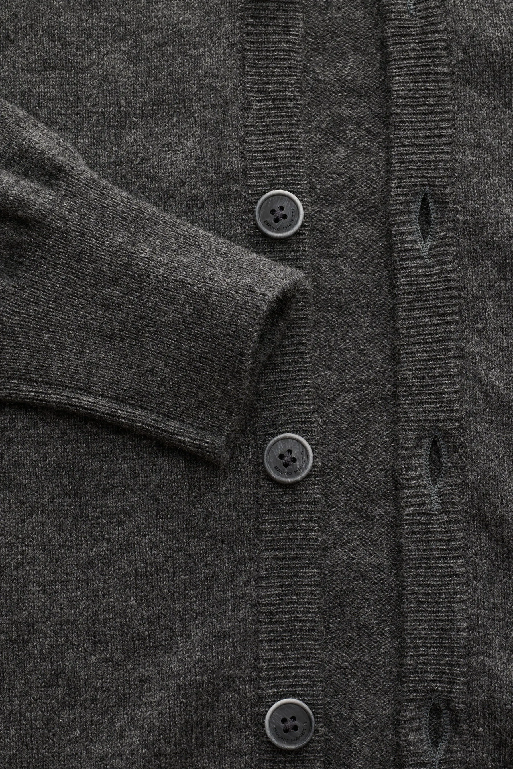 Bruno Manetti - Herren - Cashmere Cardigan dunkelgrau meliert – Bild 3