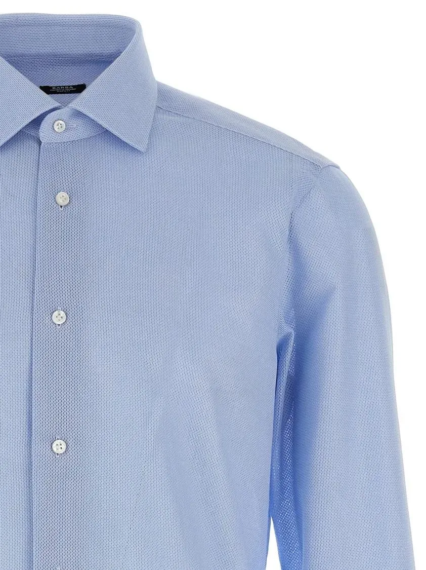 Barba - Honeycomb Cotton Shirt - Größe 41 - blau – Bild 3