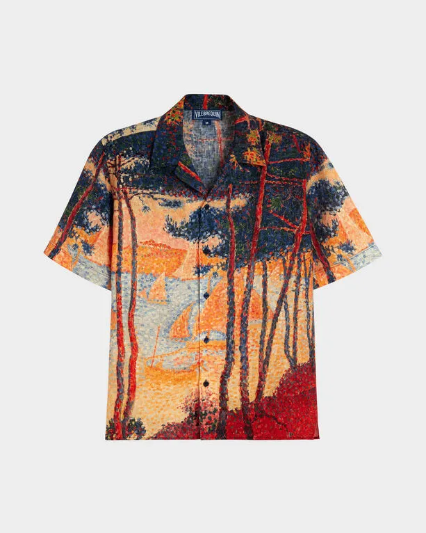 Vilebrequin - Voile Et Pins Bowling-hemd Aus Leinen Für Herren - Hemd - Chelly - Gelb - Größe M Vilebrequin - Voile Et Pins Bowling-hemd Aus Leinen Für Herren - Hemd - Chelly - Gelb - Größe M