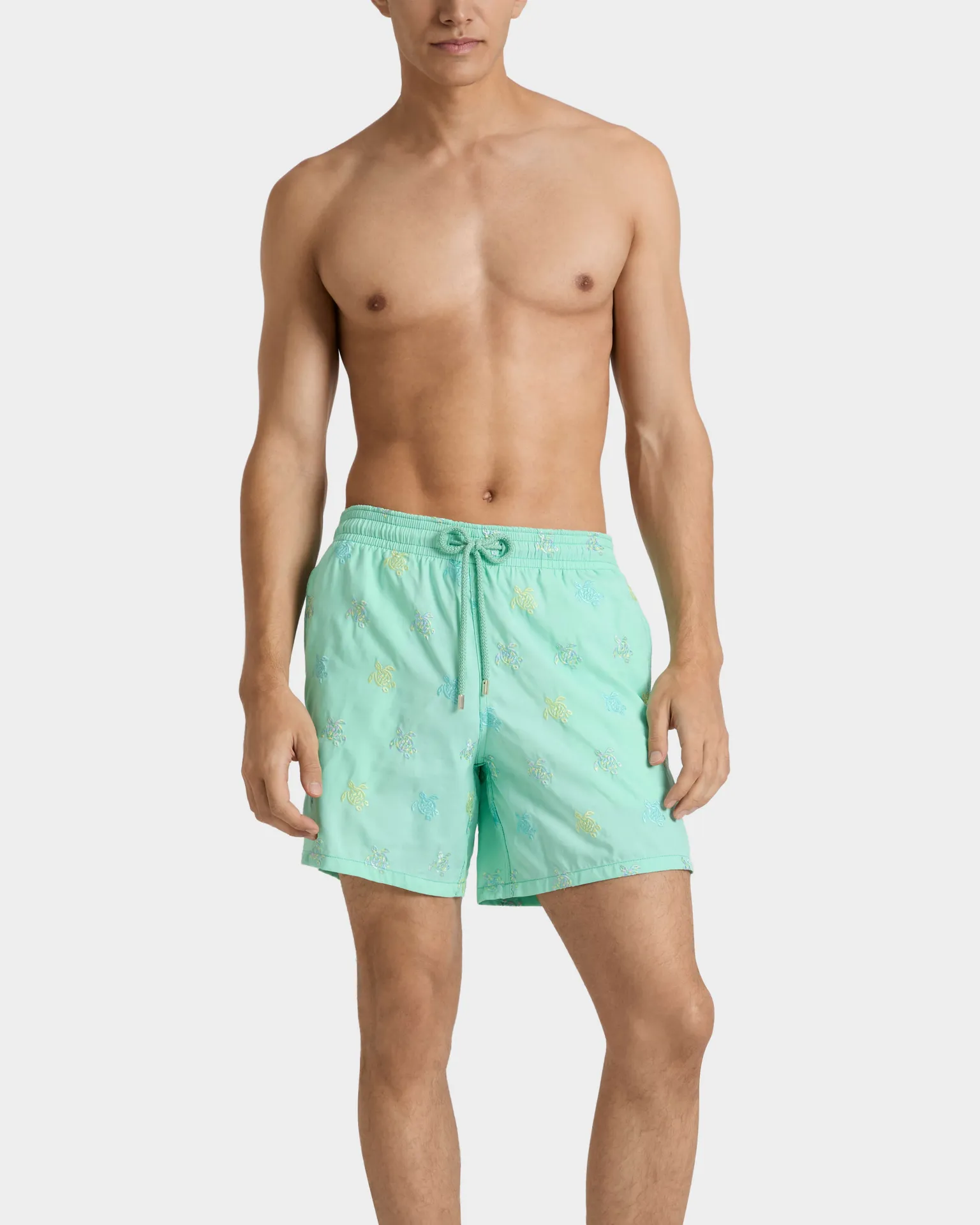 Vilebrequin - Herren-badeshorts Micro Tortues Diagonales Bestickt – Limitierte Auflage - Bademode - Mistral - Grün - Größe M – Bild 3