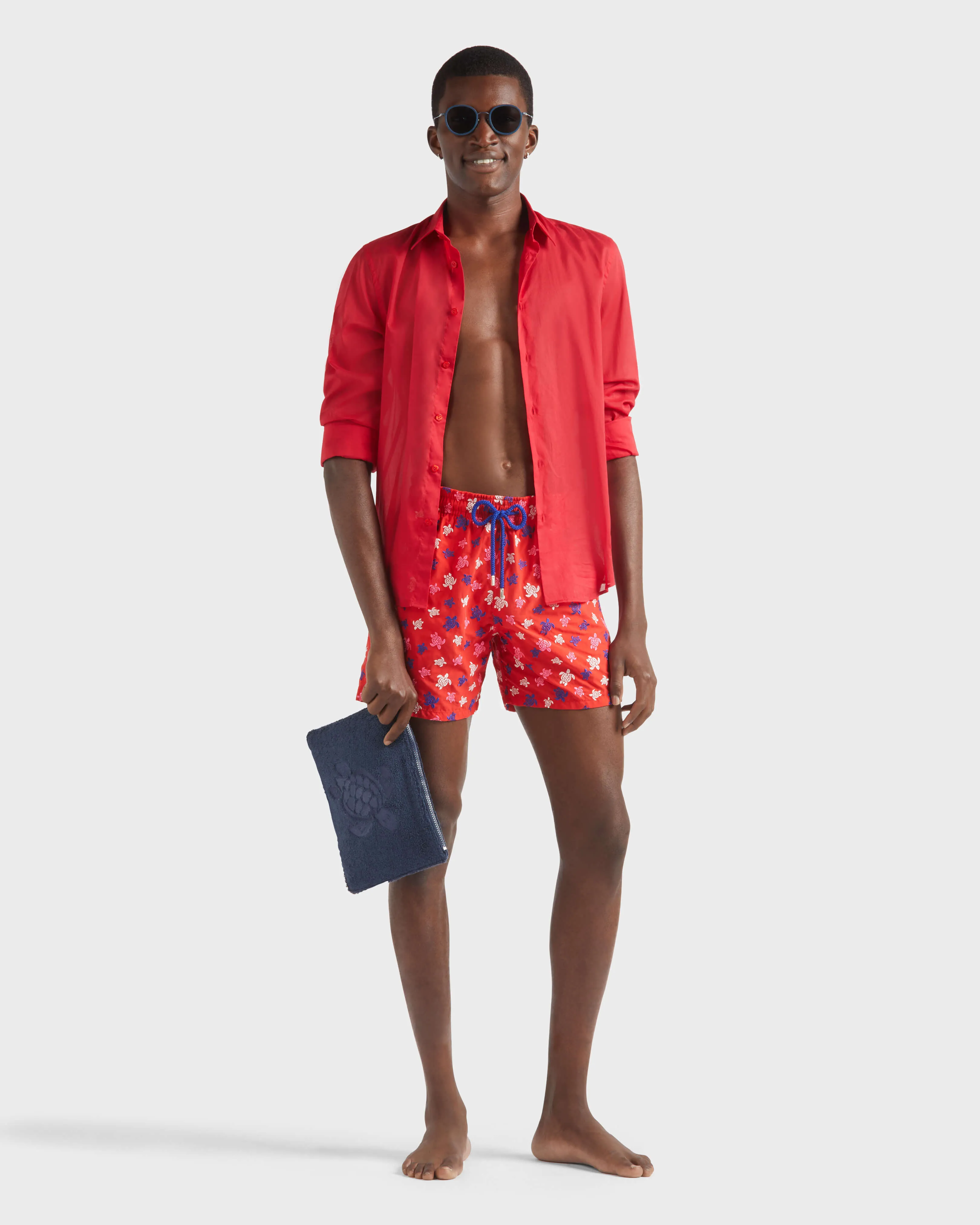 Vilebrequin - Ronde Des Tortues Badeshorts Mit Stickerei Für Herren – Limitierte Serie - Bademode - Mistral - Rot - Größe M – Bild 5