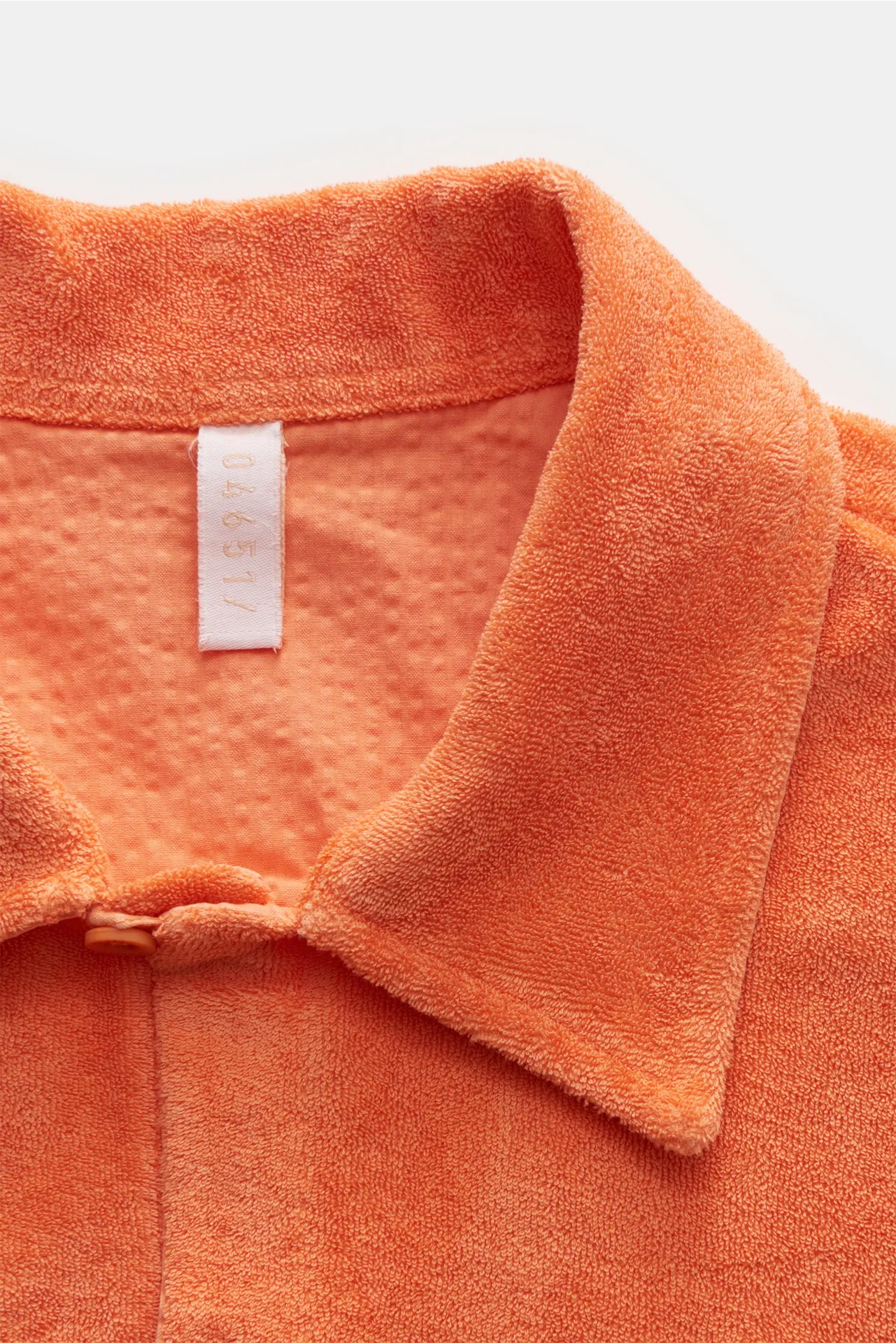 04651/ A trip in a bag - Herren - Frottee-Kurzarmhemd 'Terry Shirt' Kubanischer Kragen orange – Bild 2
