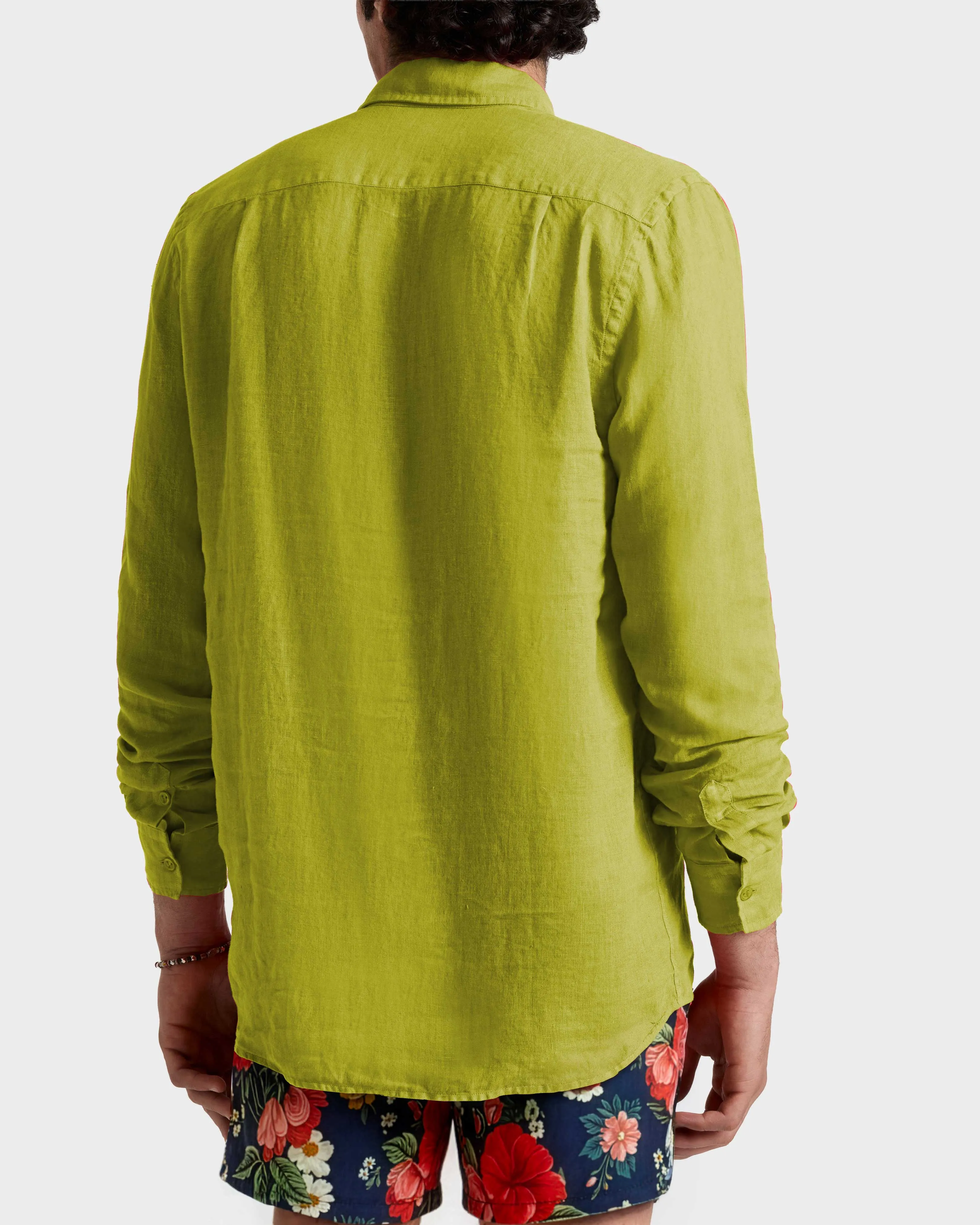 Vilebrequin - Einfarbiges Hemd Aus Leinen Für Herren - Hemd - Caroubis - Grün - Größe L – Bild 4