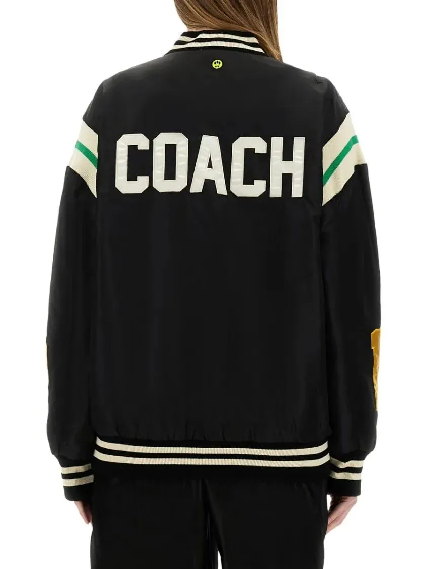 Barrow - Relaxed Fit Black Satin Bomber Jacket - Größe M - black – Bild 2