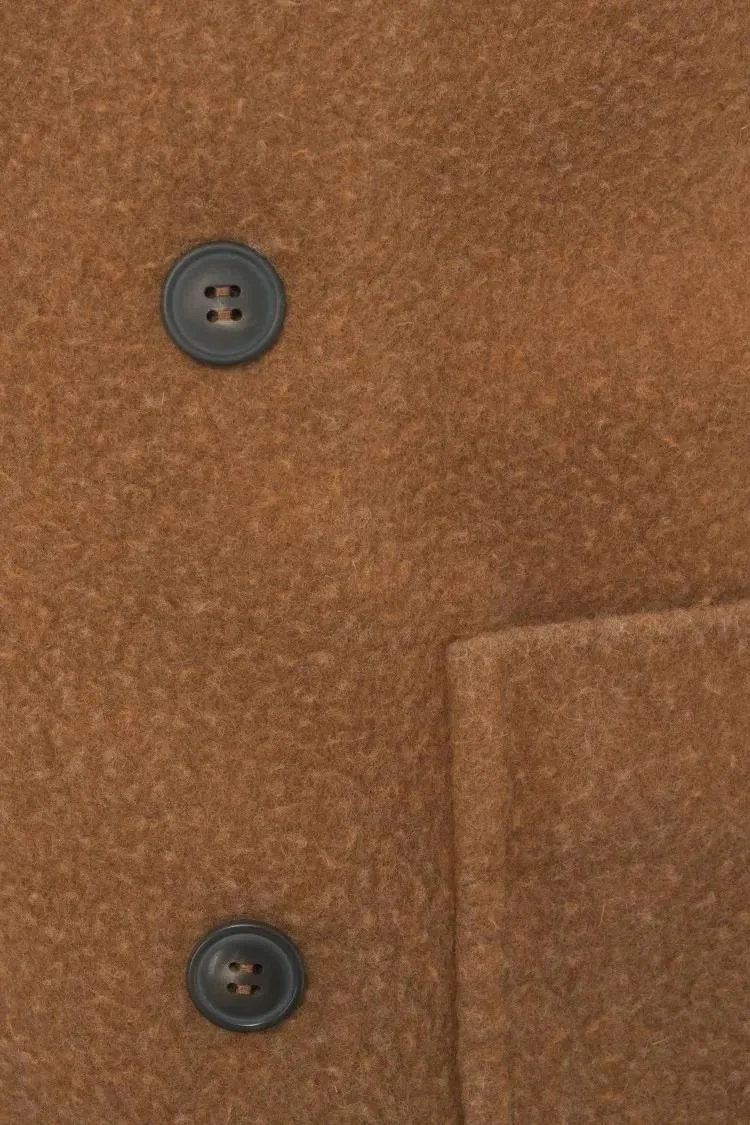 CIRCOLO 1901 - Double-Breasted Textured Blazer With Soft Finish - Größe 48 - braun – Bild 2