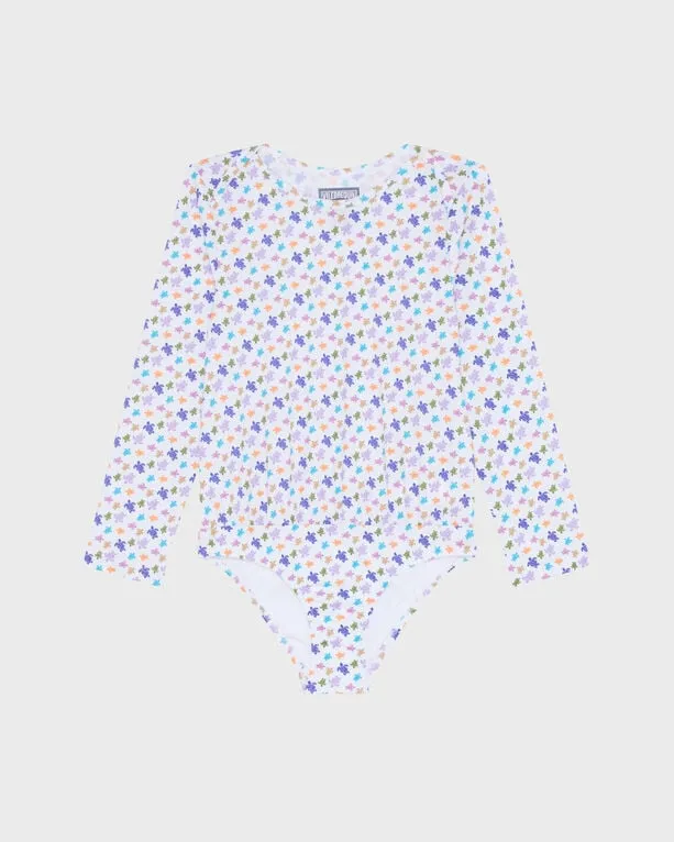 Vilebrequin - Micro Ronde Des Tortues Rashguard-badeanzug Für Mädchen - Rashguard - Galaxie - Weiss - Größe 4 Vilebrequin - Micro Ronde Des Tortues Rashguard-badeanzug Für Mädchen - Rashguard - Galaxie - Weiss - Größe 4