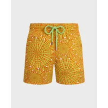 Vilebrequin - Kurze Mosaic Urchin Stretch-badeshorts Für Herren - Bademode - Monrise - Orange - Größe 4XL Vilebrequin - Kurze Mosaic Urchin Stretch-badeshorts Für Herren - Bademode - Monrise - Orange - Größe 4XL