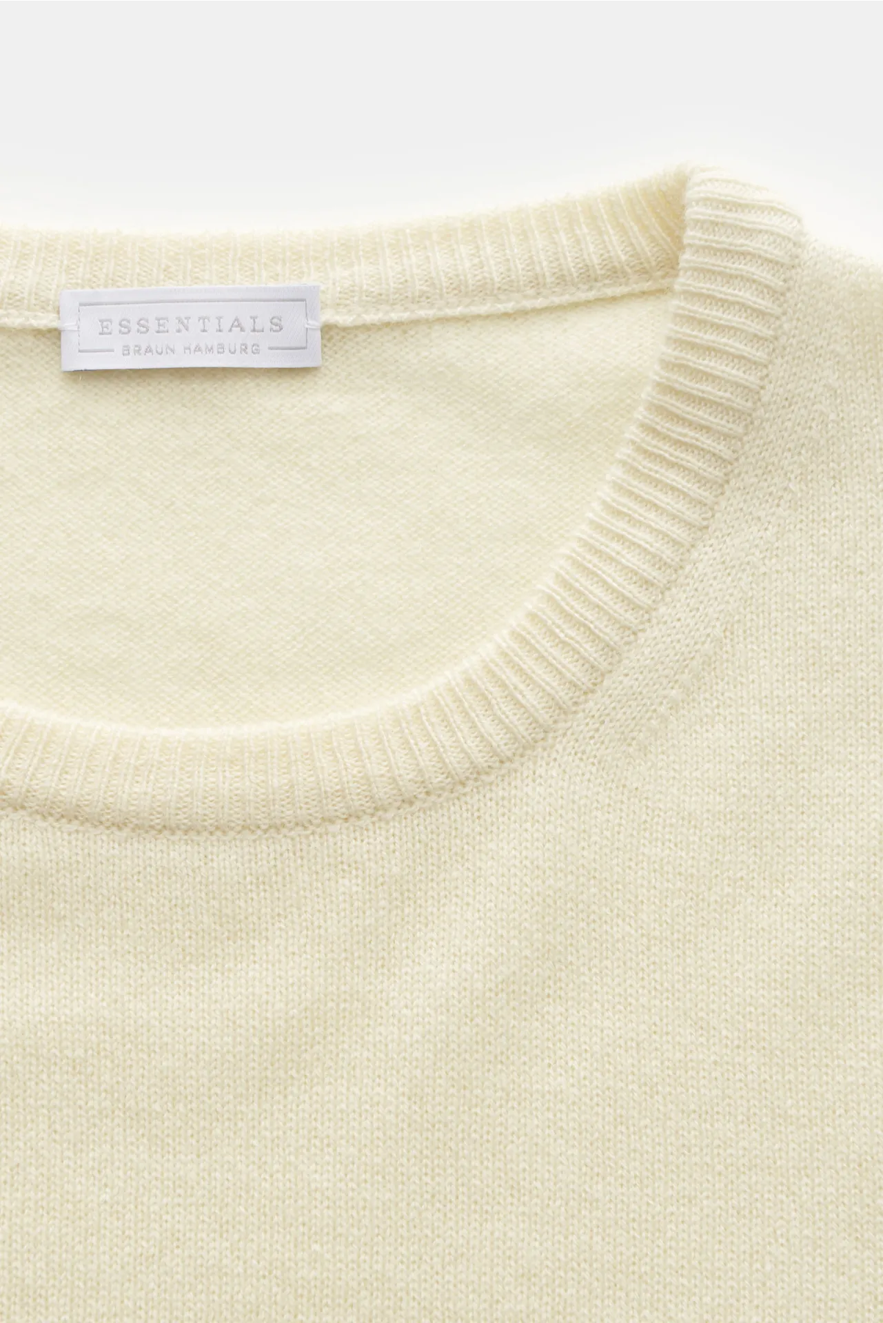 BRAUN Hamburg Essentials - Herren - Cashmere Rundhalspullover hellgelb – Bild 2