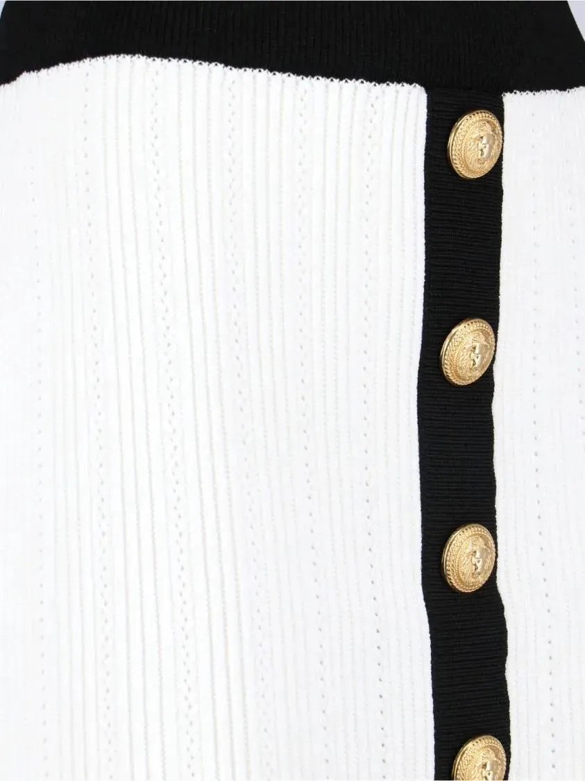 Balmain - Viscose Blend Mini Skirt White - Größe 36 - weiß – Bild 2