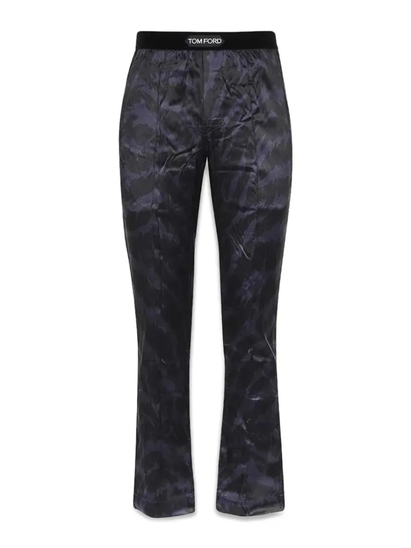 Tom Ford - Slightly Flared Silk Blend Pants - Größe L - schwarz Tom Ford - Slightly Flared Silk Blend Pants - Größe L - schwarz