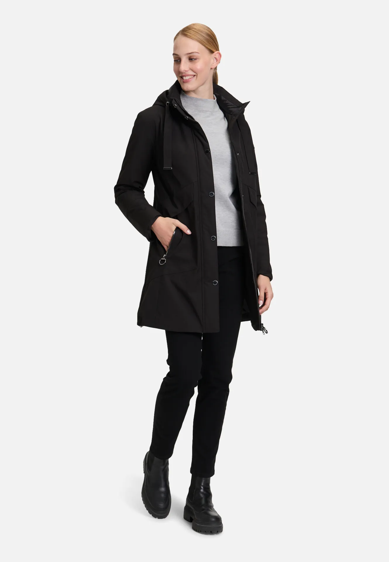 Outdoorjacke mit abnehmbarer Kapuze – Bild 2