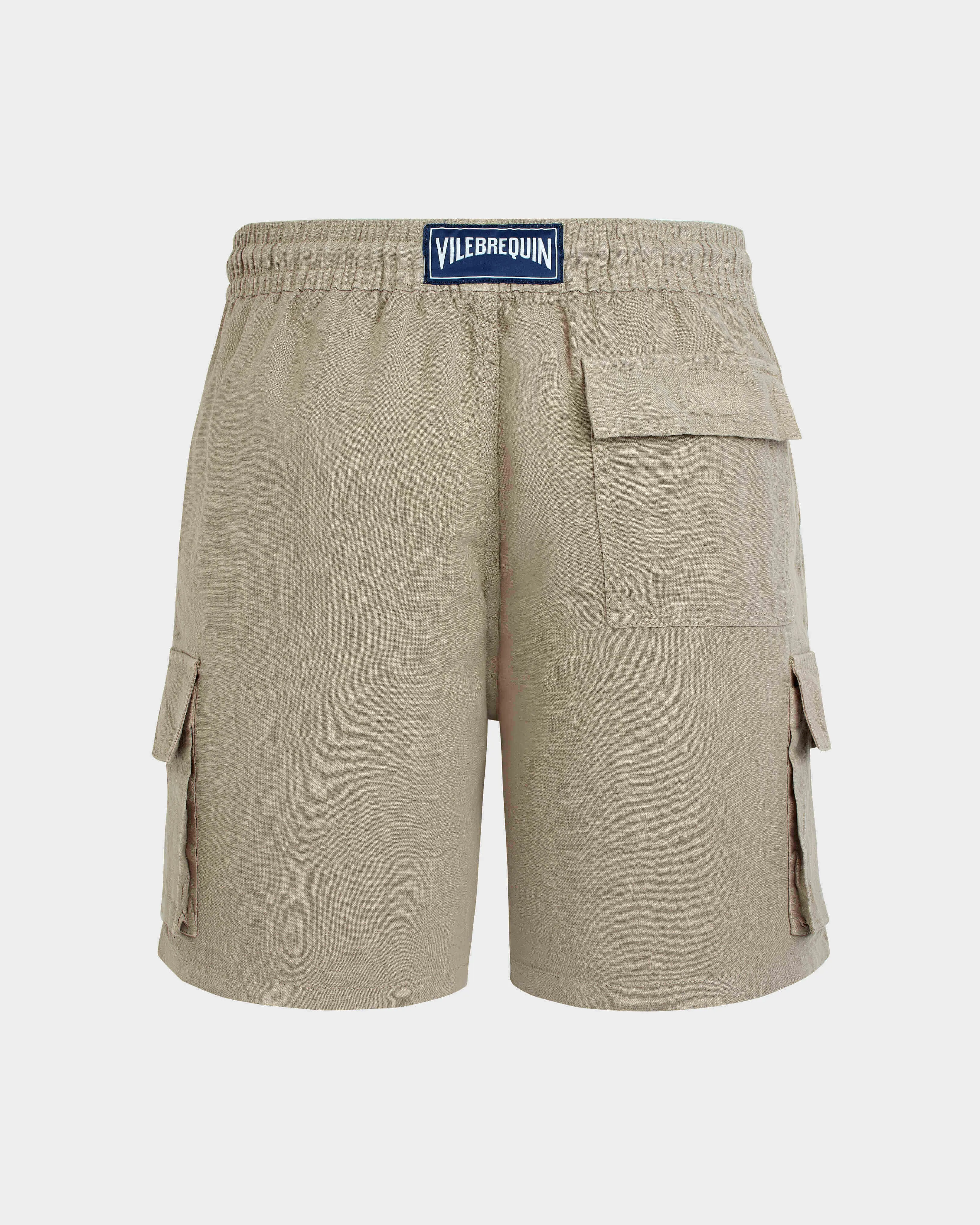 Vilebrequin - Einfarbige Leinen-bermudashorts Mit Cargotaschen Für Herren - Bermuda - Baie - Beige - Größe 5XL – Bild 2