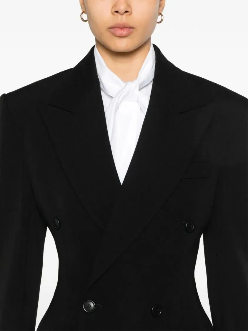 PHOEBE PHILO - Structured Shoulder Tailored Jacket With Double-Br - Größe 36 - schwarz – Bild 3