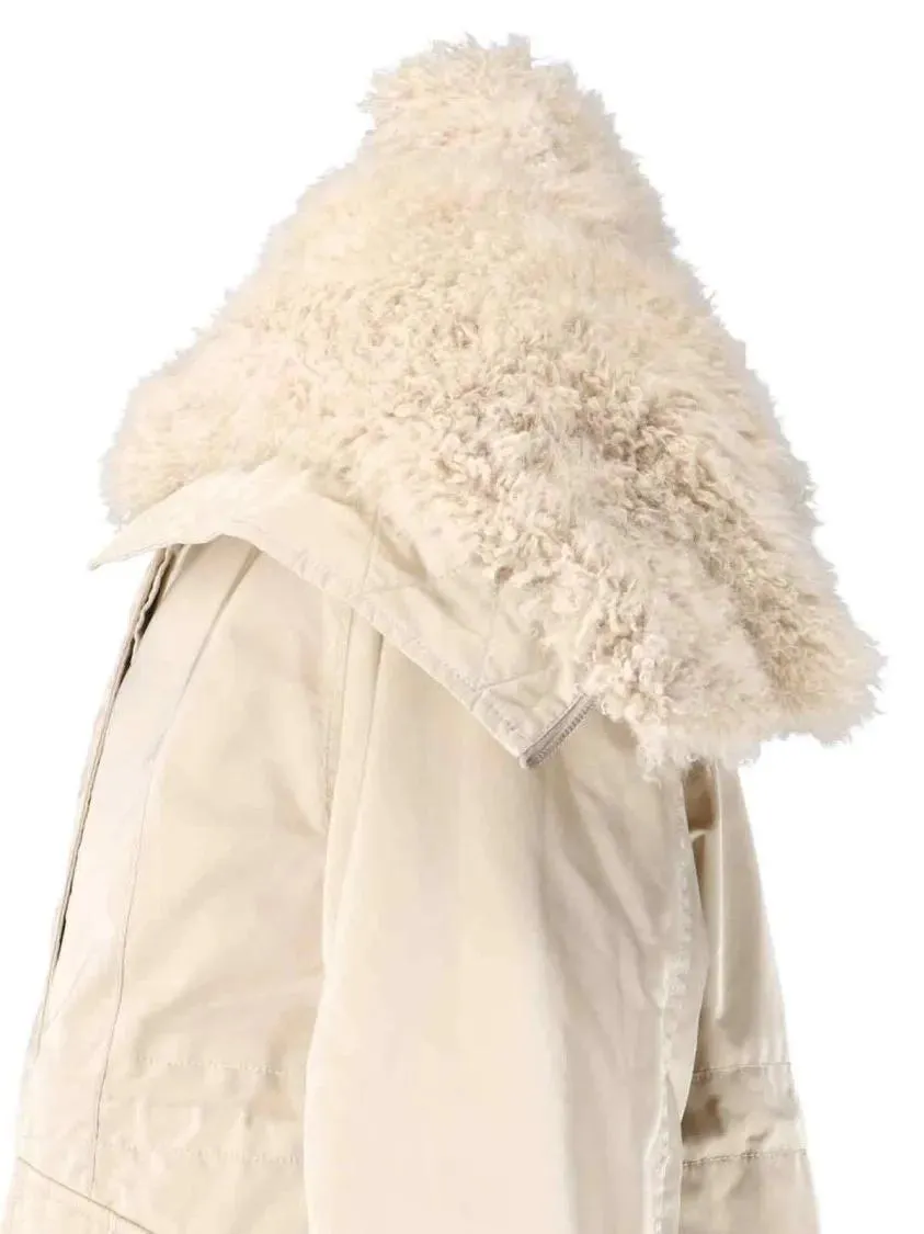 Ermanno Scervino - Short Creamy Beige Shearling-Lined Jacket With Epa - Größe 40 - beige – Bild 2