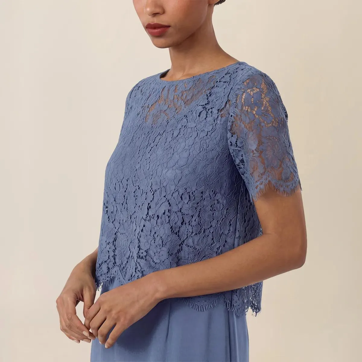 Apart - Etuikleid mit Spitzenjäckchen - Größe 38 - blau – Bild 3