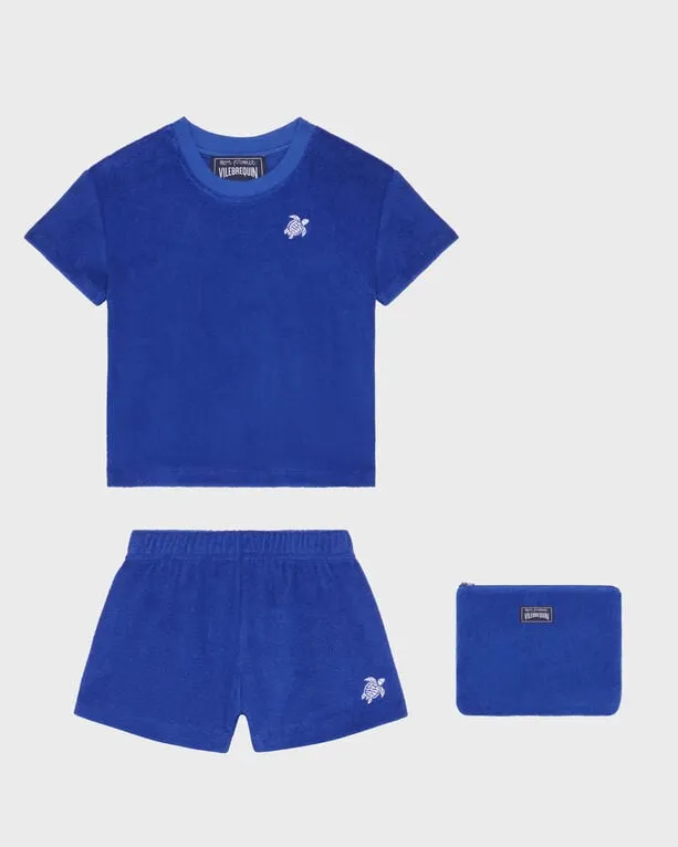 Vilebrequin - Frottee-set Mit Gestickter Schildkröte Für Babys - Baby Set - Baao - Blau - Größe 12M Vilebrequin - Frottee-set Mit Gestickter Schildkröte Für Babys - Baby Set - Baao - Blau - Größe 12M