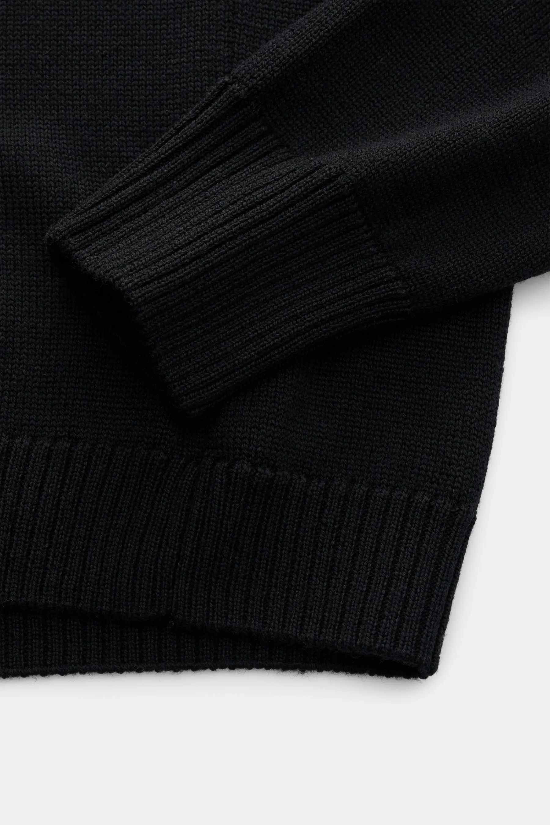 B.F. Knitwear - Herren - Merino Rundhalspullover schwarz – Bild 3