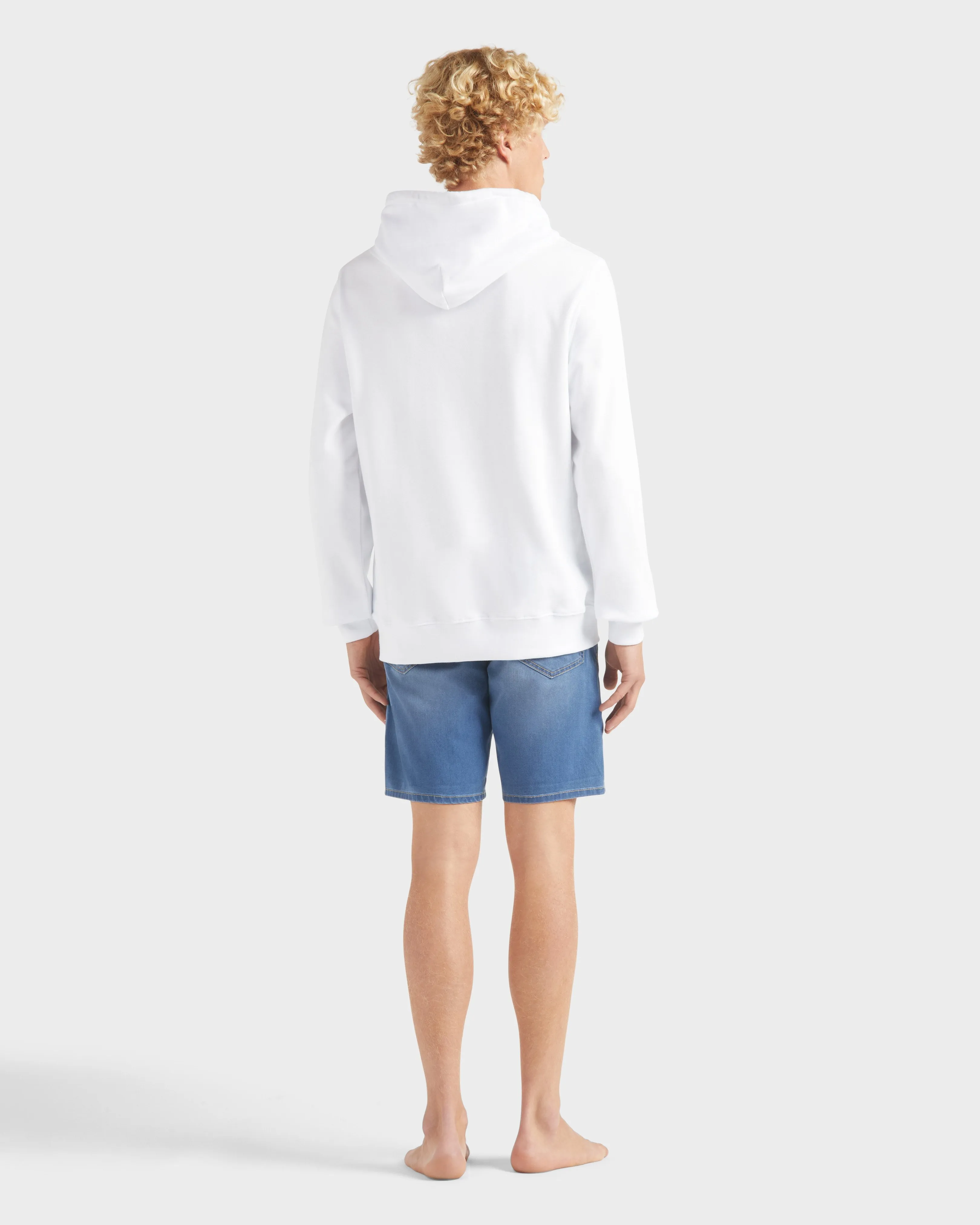 Vilebrequin - Solid Kapuzensweatshirt Aus Baumwolle Für Herren - Sweatshirt - Martino - Weiss - Größe M – Bild 4