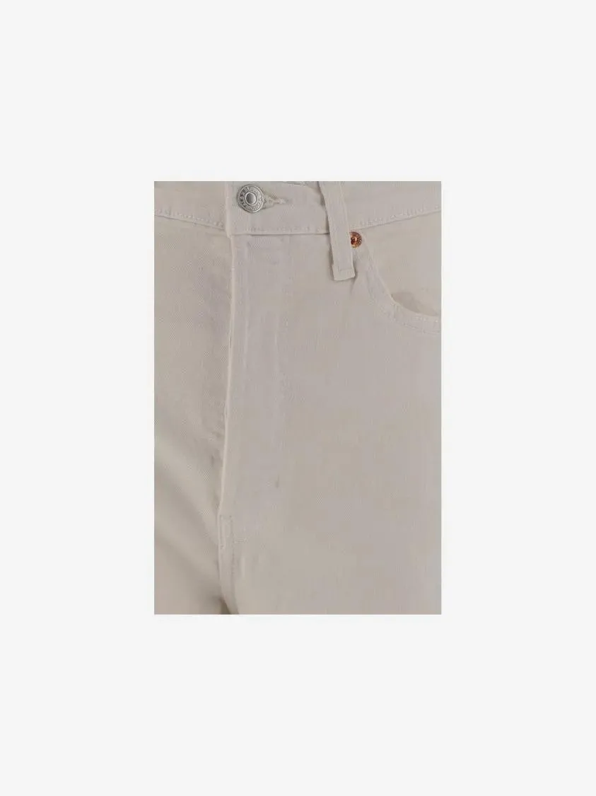 RE/DONE - Wide Leg Stretch Cotton Pants With Classic Five-Po - Größe 29 - weiß – Bild 2