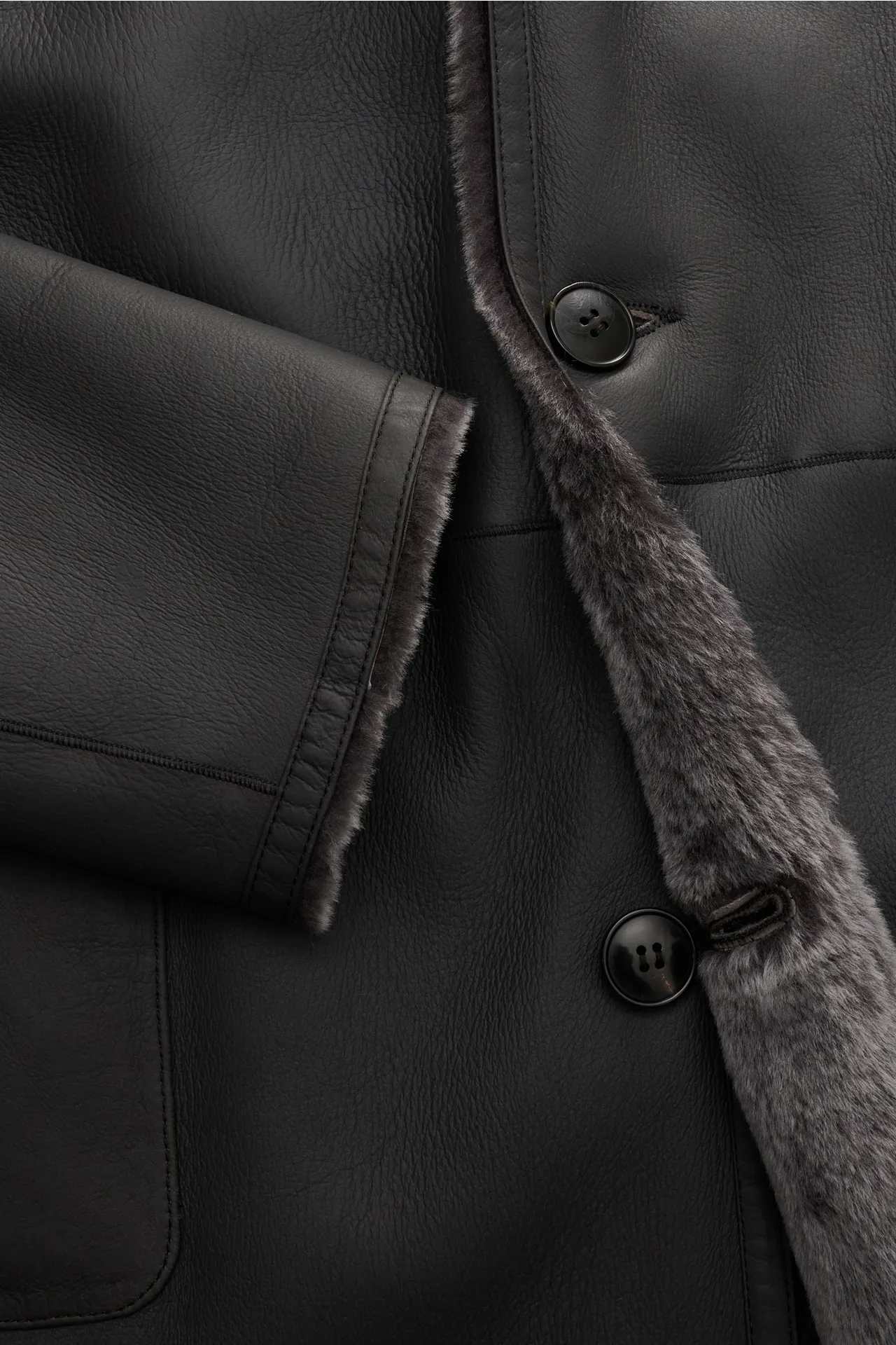 Manzoni 24 - Herren - Lammfellmantel anthrazit – Bild 4