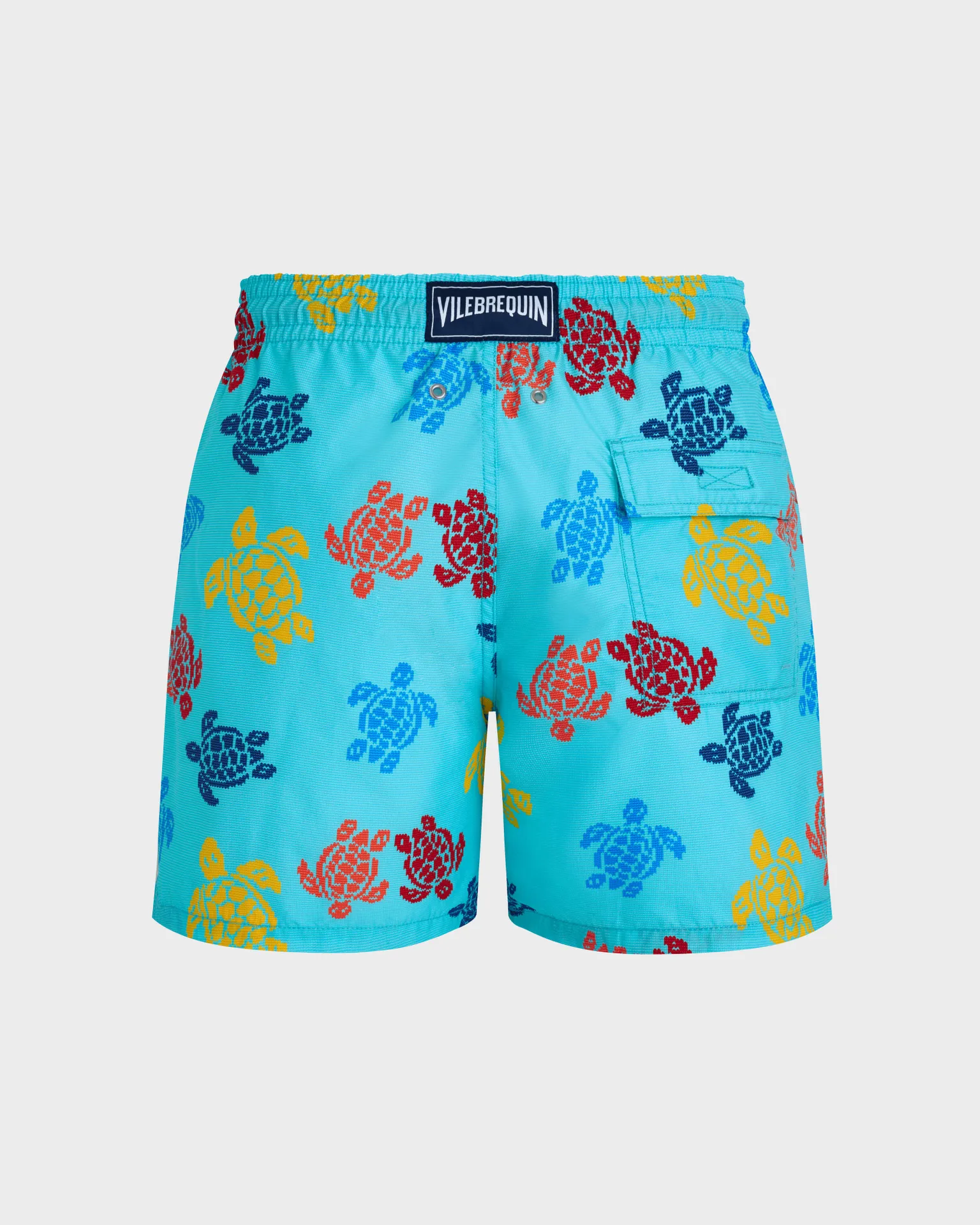 Vilebrequin - Ronde Des Tortues Tricot Badeshorts Für Herren – Vilebrequin X Falke - Bademode - Moorea - Blau - Größe XS – Bild 2