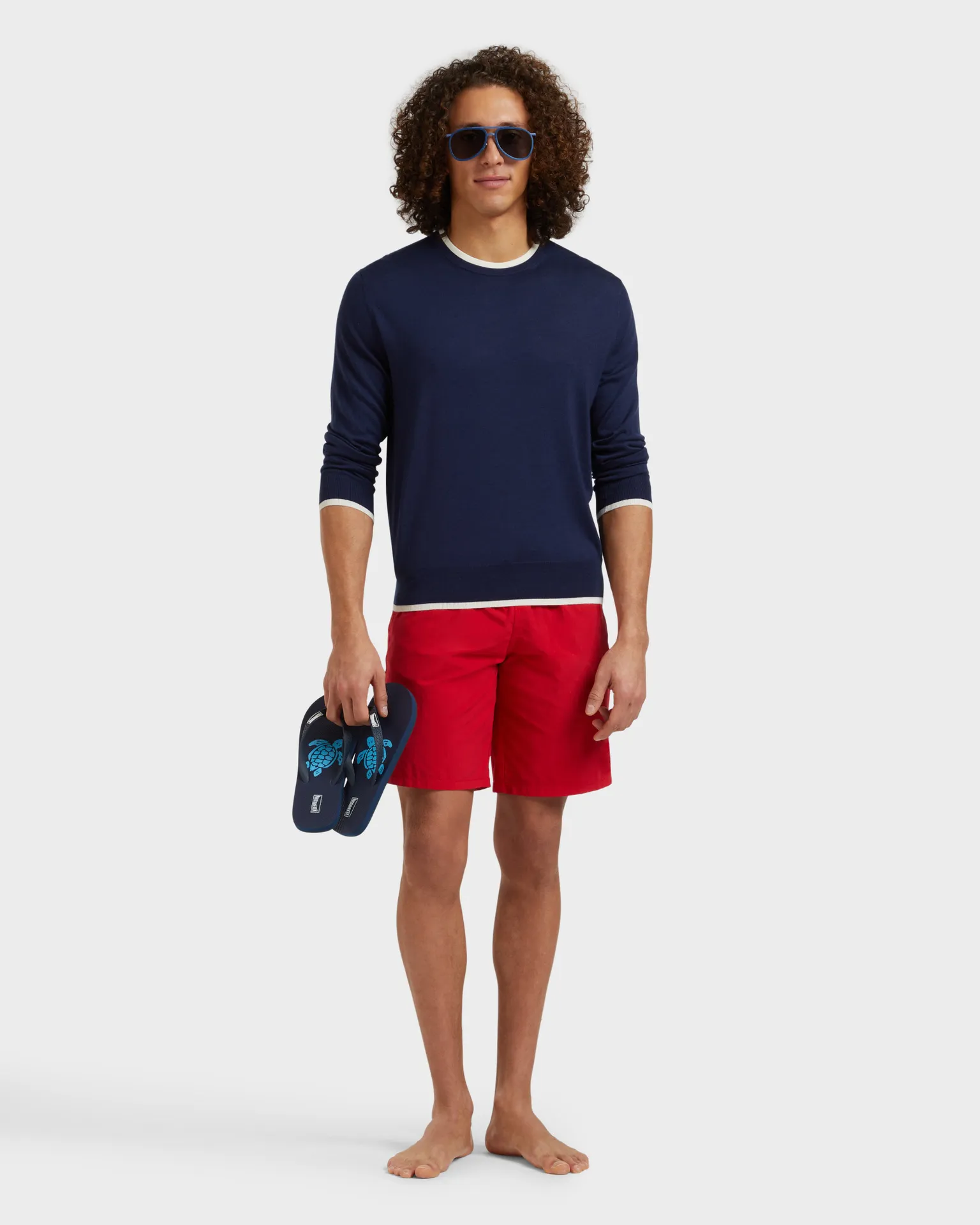 Vilebrequin - Mit Wasser Reagierende, Lange Ronde Des Tortues Badeshorts Für Herren - Bademode - Okoa - Rot - Größe XXL – Bild 5