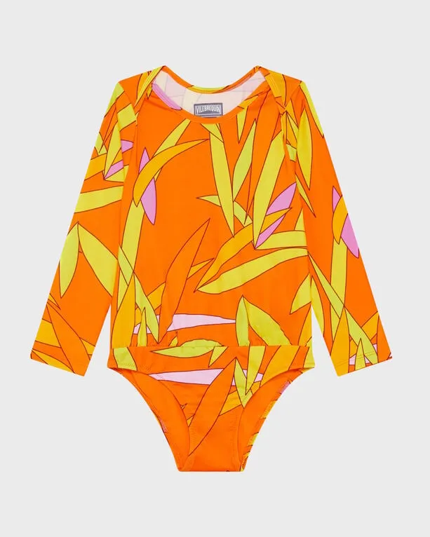 Vilebrequin - Madrague Rashguard-badeanzug Für Mädchen - Rashguard - Galaxie - Orange - Größe 2 Vilebrequin - Madrague Rashguard-badeanzug Für Mädchen - Rashguard - Galaxie - Orange - Größe 2