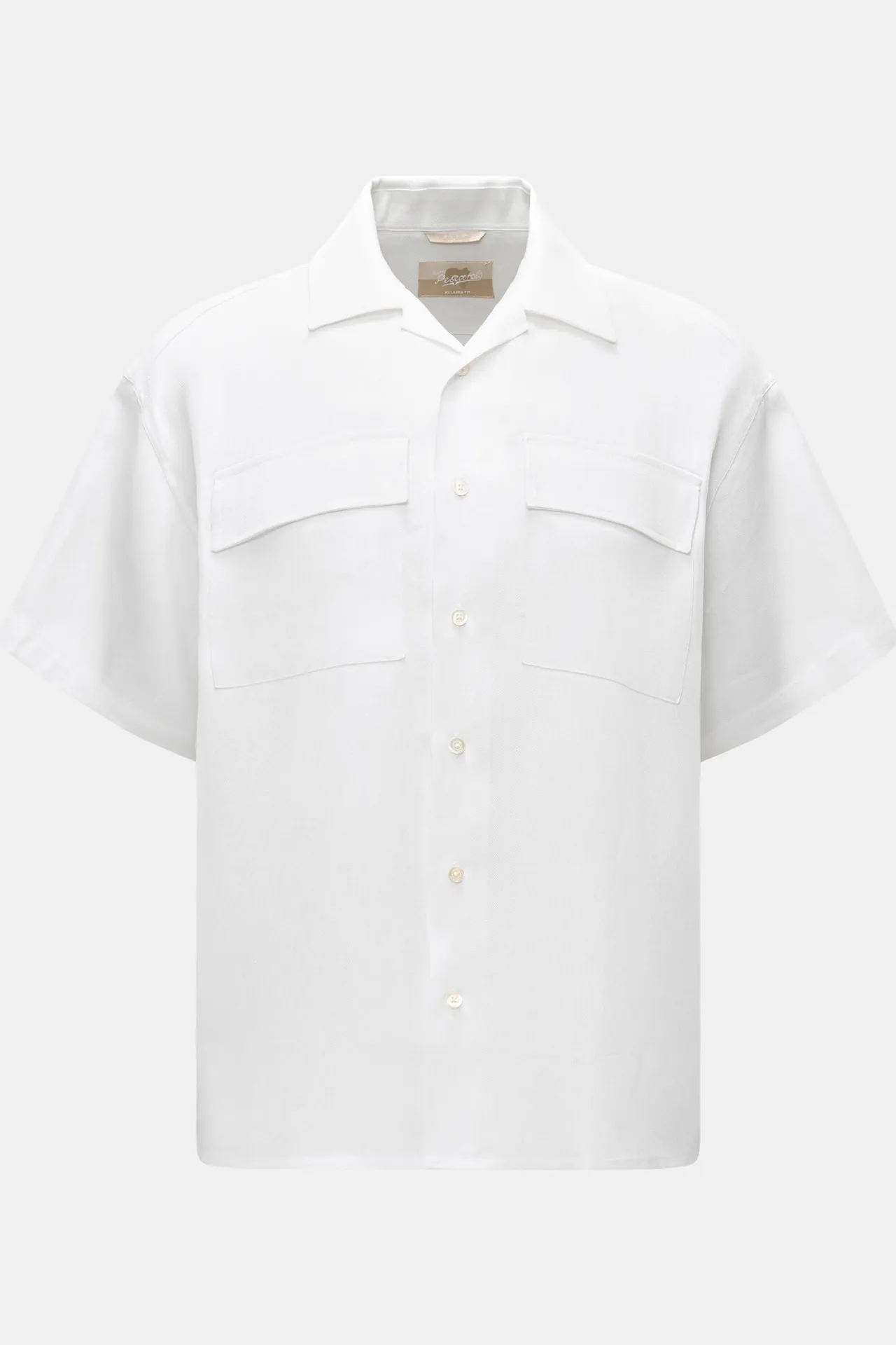 Marco Pescarolo - Herren - Kurzarmhemd Kubanischer Kragen weiß Marco Pescarolo - Herren - Kurzarmhemd Kubanischer Kragen weiß