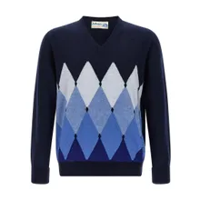 Ballantyne - Argyle Pattern Sweater - Größe 52 - blau Ballantyne - Argyle Pattern Sweater - Größe 52 - blau