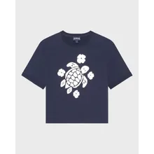 Vilebrequin - Verkürztes T-shirt Mit Glänzendem Schildkröten-print Für Mädchen - T-shirt - Galathe - Blau - Größe 14 Vilebrequin - Verkürztes T-shirt Mit Glänzendem Schildkröten-print Für Mädchen - T-shirt - Galathe - Blau - Größe 14