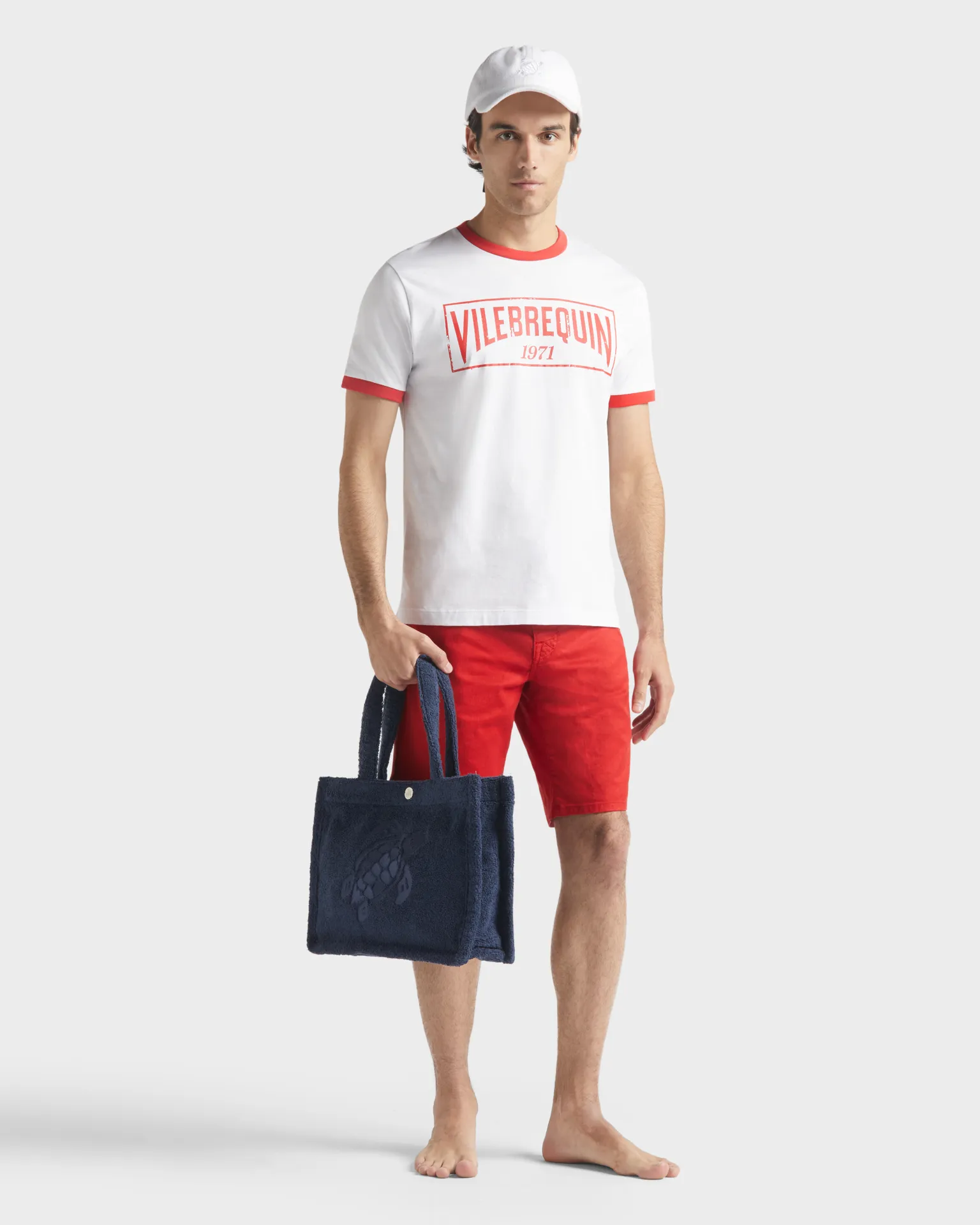 Vilebrequin - T-shirt Aus Leichtem Baumwolljersey Mit Zweifarbigem Logo Für Herren - T-shirt - Portisol - Rot - Größe XXXL – Bild 5