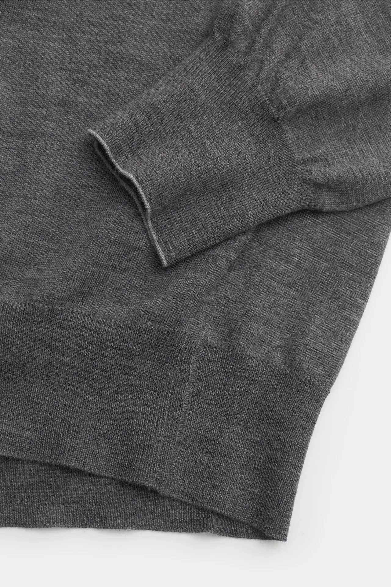 Brunello Cucinelli - Herren - Feinstrick-Rollkragenpullover dunkelgrau meliert – Bild 3