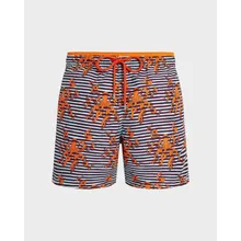 Vilebrequin - Zweifarbige Octopus Badeshorts Mit Streifen Für Herren - Bademode - Moka - Blau - Größe XXXL Vilebrequin - Zweifarbige Octopus Badeshorts Mit Streifen Für Herren - Bademode - Moka - Blau - Größe XXXL