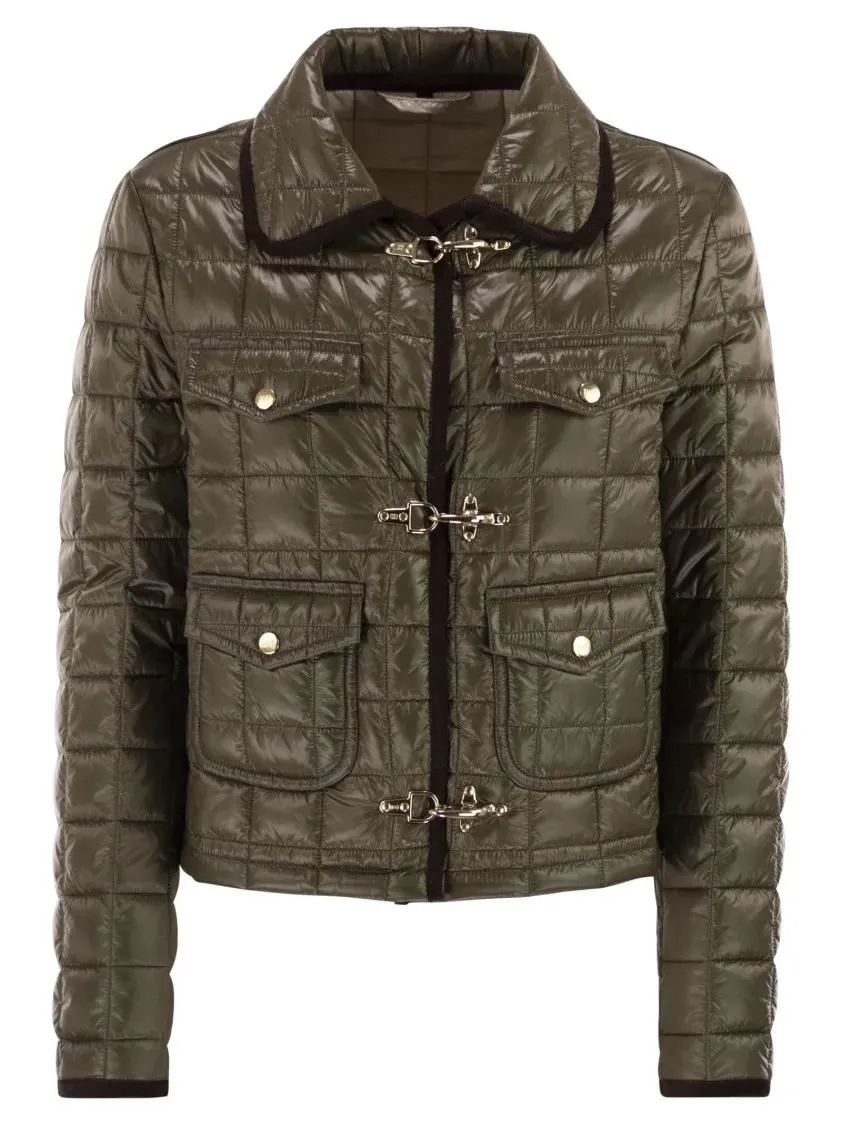 Fay - 3 Hooks In Technical Checkered Fabric - Größe 44 - grau Fay - 3 Hooks In Technical Checkered Fabric - Größe 44 - grau