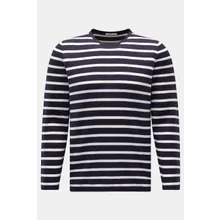 04651/ A trip in a bag - Herren - Feinstrick Rundhals-Pullover navy/weiß gestreift 04651/ A trip in a bag - Herren - Feinstrick Rundhals-Pullover navy/weiß gestreift