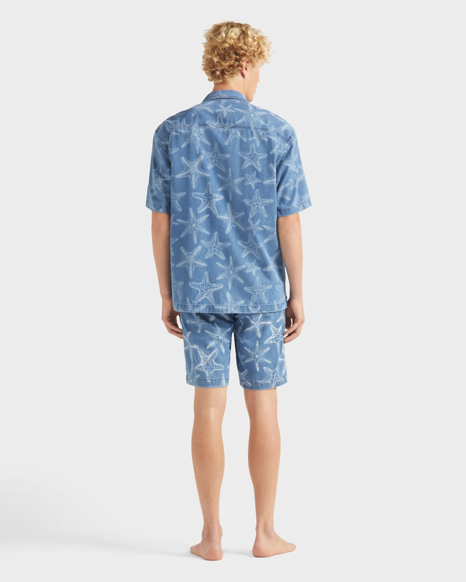 Vilebrequin - Hemd Aus Leichtem Denim Mit Starfish-print - Hemd - Graniers - Blau - Größe L – Bild 4