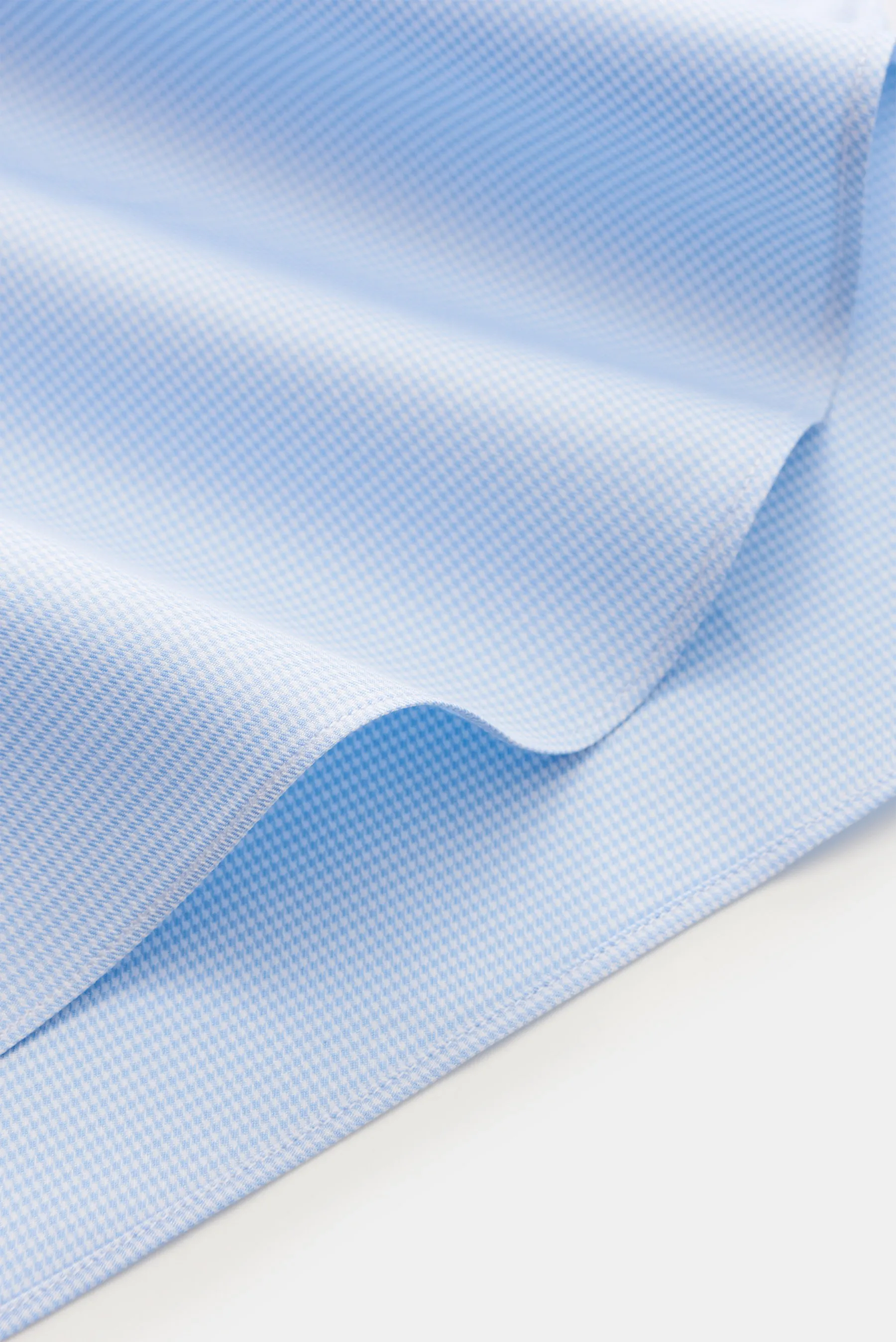 Finamore - Herren - Business Hemd 'Sergio Napoli' Haifisch-Kragen hellblau/weiß kariert – Bild 4