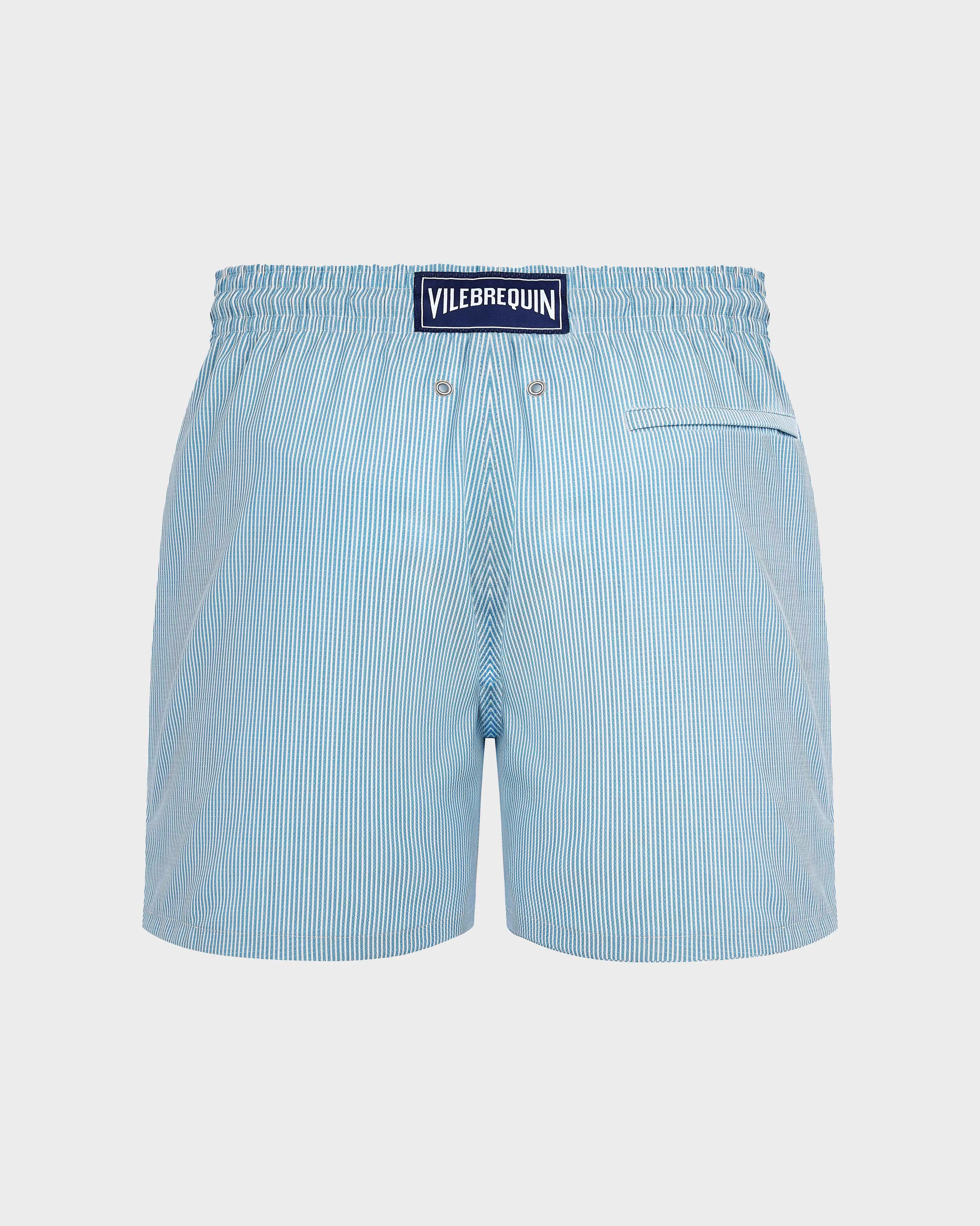 Vilebrequin - Ultrafeine Woll-badeshorts Für Herren Mit Tailoring-mironadelstreifen - Bademode - Moopea - Blau - Größe S – Bild 2