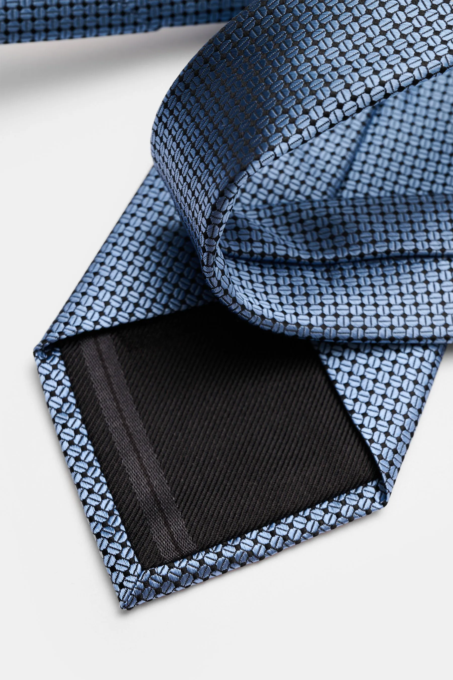 Zegna - Herren - Seidenkrawatte rauchblau/schwarz gemustert – Bild 4