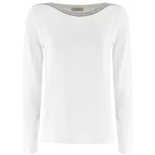 Panicale - Boat Neckline Knit Sweater With Detailing - Größe 46 - weiß Panicale - Boat Neckline Knit Sweater With Detailing - Größe 46 - weiß