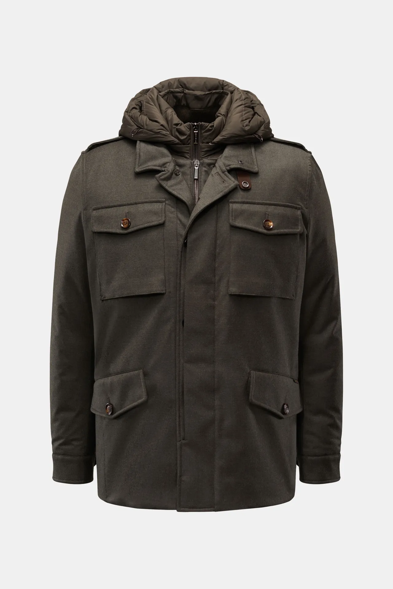 Moorer - Herren - Daunenjacke %27Isac%27 oliv meliert Moorer - Herren - Daunenjacke %27Isac%27 oliv meliert