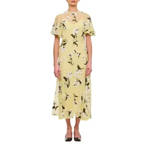 Erdem - Yellow Midi Cocktail Dress - Größe 10 - gelb Erdem - Yellow Midi Cocktail Dress - Größe 10 - gelb